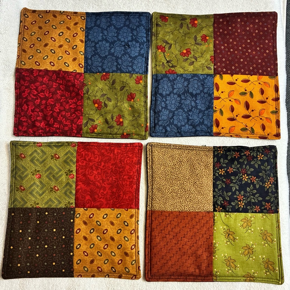 Patchwork Pot Holders/Hot pads Set of 4 - Multicolor